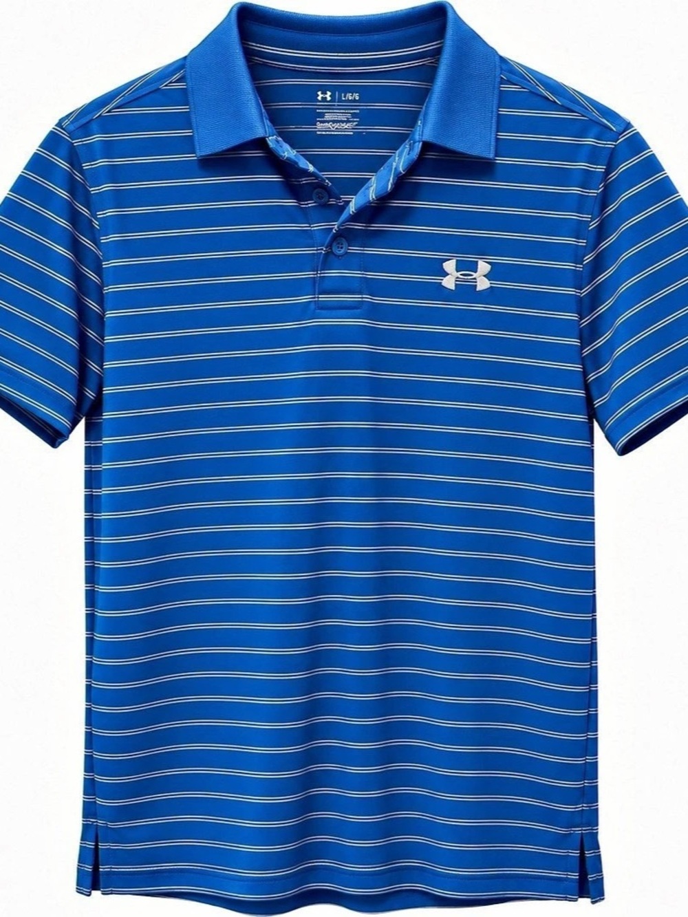 Under Armour Playoff Stripe Golf Polo Men's Blue Striped